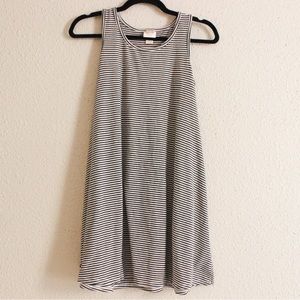 Striped Black And White Women’s T-Shirt / Tank Dress, Size Small